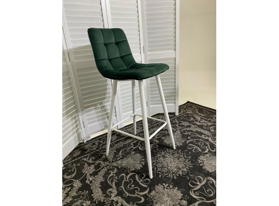 Барный стул LECCO UF910-14 DARK GREEN, велюр/белый каркас, 4 шт./2 кор. в Набережных Челнах