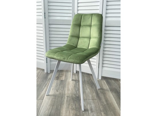 Стул CHILLI SQUARE G108-27 террариумный мох, велюр/ белый каркас в Набережных Челнах