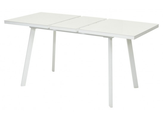 Стол ФИН 120 Латте, стекло/Белый каркас в Набережных Челнах