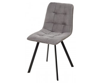 Стул CHILLI-Q SQUARE светло-серый #26, велюр / черный каркас, 4 шт./1 к,  Стул CHILLI-Q SQUARE светло-серый #26, велюр / черный каркас, 4 шт./1 к,