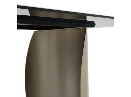 Стол BRONTE 220 KL-188 Контрастный мрамор матовый, итальянская керамика/ Шампань, ®DISAUR в Набережных Челнах