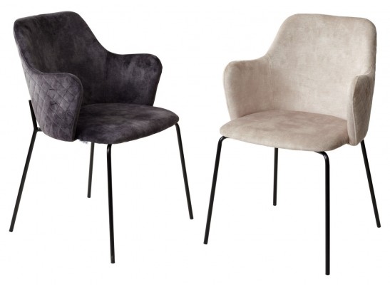 Стул AMARETTO VBP206 античный светло-бежевый, велюр без пальчикового эффекта /черный каркас, в Набережных Челнах