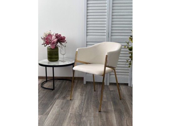 Стул DILL MOMO-01 молочный, велюр "беспальчиковый"/ золотой каркас в Набережных Челнах