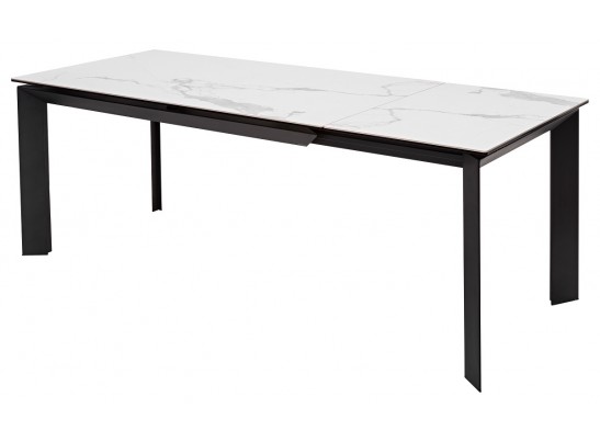 Стол CREMONA 140 MATTE STATUARIO Белый мрамор матовый, керамика/ черный каркас, ®DISAUR в Набережных Челнах