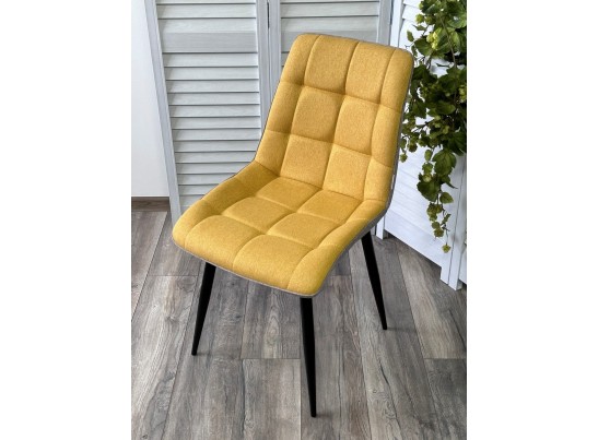 Стул CHIC VF-06/ VF-20 желтый/ серый, ткань/ черный каркас в Набережных Челнах