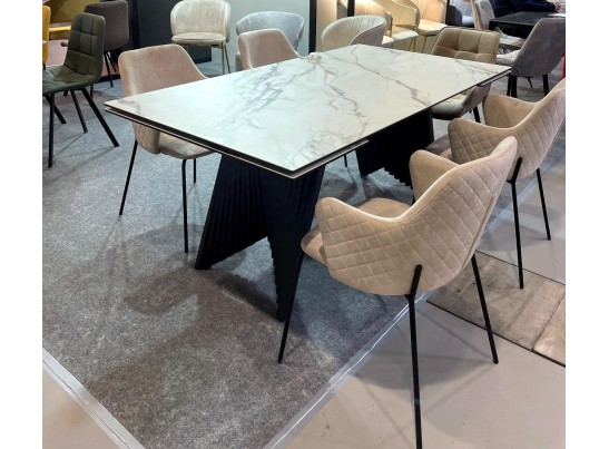 Стул AMARETTO VBP206 античный светло-бежевый, велюр без пальчикового эффекта /черный каркас, в Набережных Челнах