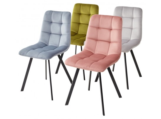 Стул CHILLI SQUARE BLUVEL-03 LIGHT GREY, велюр в Набережных Челнах