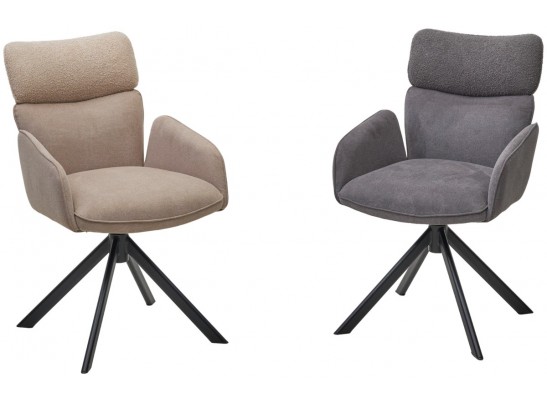 Стул TRIS 360 град. поворот с возвратом, Davis Nowo 92 серый, букле /Point 90 серый/ Черный, ®DISAUR в Набережных Челнах