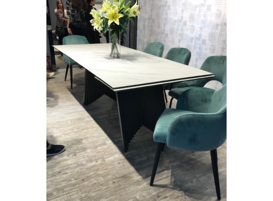 Стол IVAR 180 MARBLES KL-99 Белый мрамор, итальянская керамика/серый, ®DISAUR в Набережных Челнах