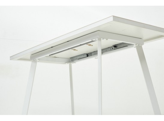 Стол ФИН 120 Латте, стекло/Белый каркас в Набережных Челнах