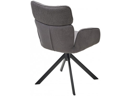 Стул TRIS 360 град. поворот с возвратом, Davis Nowo 92 серый, букле /Point 90 серый/ Черный, ®DISAUR в Набережных Челнах