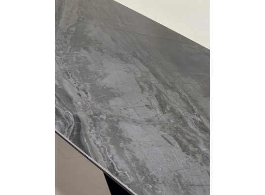 Стол МАРСЕЛЬ 220 REX 757738, Коричнево-серый мрамор, керамика / Черный каркас в Набережных Челнах