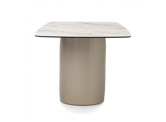 Стол BRONTE 220 KL-188 Контрастный мрамор матовый, итальянская керамика/ Шампань, ®DISAUR в Набережных Челнах