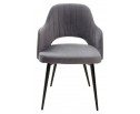 Стул FANTINE-LA СЕРЫЙ #27, велюр / черный каркас в Набережных Челнах