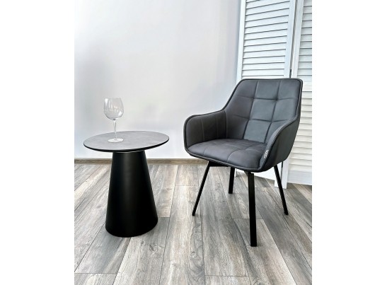 Стул MAVERICK 360 град. поворот. HK007-10 Темно-серый, искусственная замша / черный каркас, в Набережных Челнах