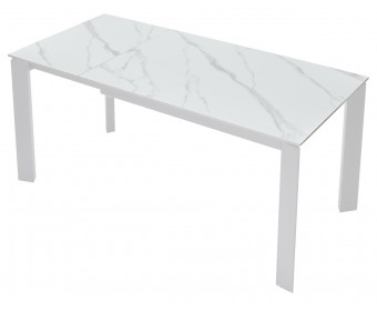 Стол CORNER 120 MATT WHITE MARBLE SINTERED STONE/ WHITE 