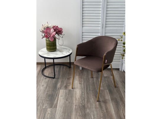 Стул DILL MOMO-05 тауп, велюр "беспальчиковый"/ золотой каркас в Набережных Челнах