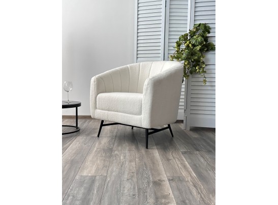 Кресло KALMAR NINI-01 Белый, teddy / черный каркас в Набережных Челнах