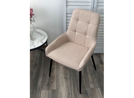 Стул CARACAS Barrel-09 Бежевый, ткань / черный каркас / Товарный знак DISAUR в Набережных Челнах