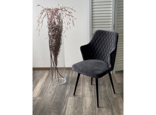 Стул HERMAN 360 град. BM-3 ТЕМНО-СЕРЫЙ, велюр / черный каркас в Набережных Челнах