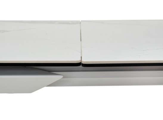 Стол CREMONA 140 HIGH GLOSS STATUARIO Белый мрамор глянцевый, керамика/ белый каркас, ®DISAUR в Набережных Челнах