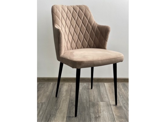 Стул HERMAN БЕЖЕВЫЙ #5, велюр / черный каркас в Набережных Челнах