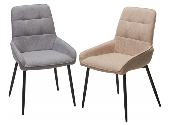 Стул CARACAS Barrel-09 Бежевый, ткань / черный каркас / Товарный знак DISAUR в Набережных Челнах