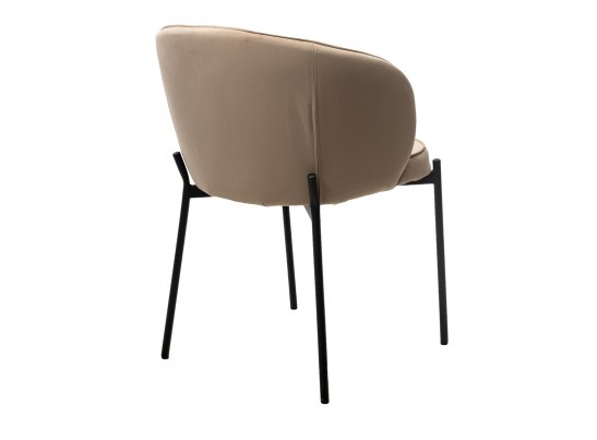 Стул ДЕНИ, цвет Velutto 05 Бежевый, велюр / черный каркас в Набережных Челнах