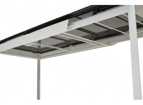 Стол CREMONA 140 HIGH GLOSS STATUARIO Белый мрамор глянцевый, керамика/ белый каркас, ®DISAUR в Набережных Челнах