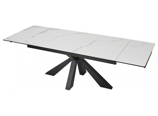Стол ALEZIO 160 BIANCO TL-45 Белый мрамор матовый, испанская керамика/ черный каркас, ®DISAUR в Набережных Челнах
