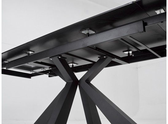 Стол ALEZIO 160 BIANCO TL-45 Белый мрамор матовый, испанская керамика/ черный каркас, ®DISAUR в Набережных Челнах