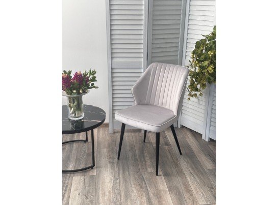 Стул SEATTLE-V СВЕТЛО-СЕРЫЙ BM-4, велюр / черный каркас в Набережных Челнах