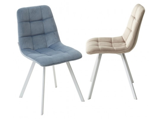 Стул CHILLI SQUARE G108-56 пудровый синий, велюр/ белый каркас в Набережных Челнах Стул CHILLI SQUARE G108-56 пудровый синий, велюр/ белый каркас в Набережных Челнах