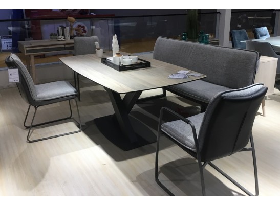 Скамья MALDEN GREY, ткань + экокожа в Набережных Челнах