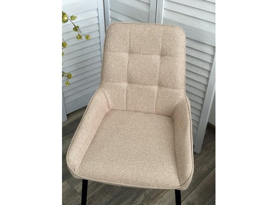 Стул CARACAS Barrel-09 Бежевый, ткань / черный каркас / Товарный знак DISAUR в Набережных Челнах