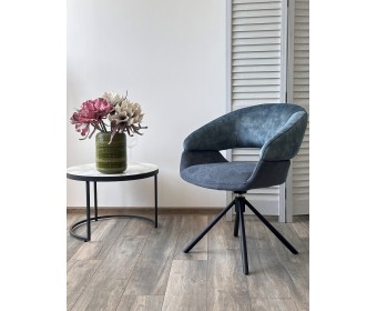 Стул EMBER 360 град. поворот. 7525-56 Синий, велюр/ ENJOY-315 Синий, ткань/ Черный, ®DISAUR