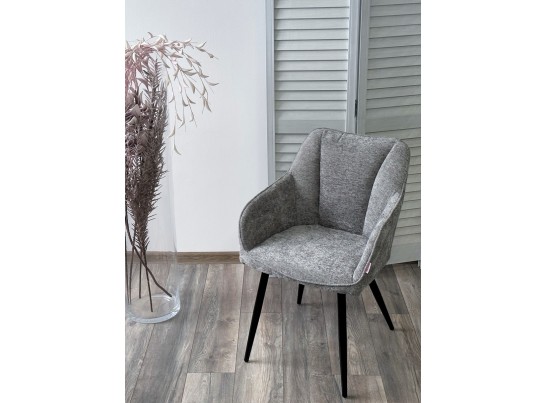 Стул REFLET 3018-17 серый, шенилл / черный каркас, ®DISAUR в Набережных Челнах