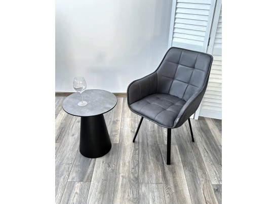 Стул MAVERICK 360 град. поворот. HK007-10 Темно-серый, искусственная замша / черный каркас, в Набережных Челнах