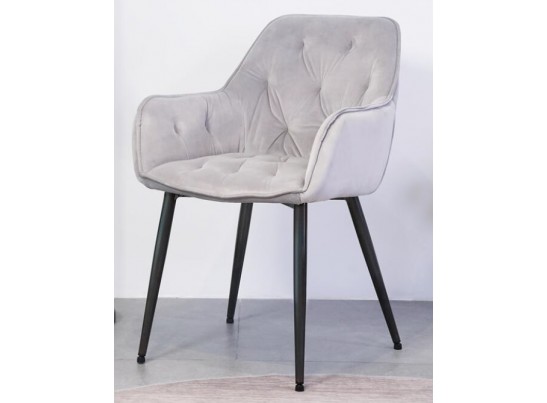 Стул TROY BLUVEL-03 LIGHT GREY, велюр/ черный каркас в Набережных Челнах