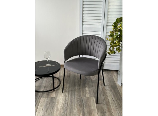 Стул JUST, цвет Velutto 32 Антрацитовый, велюр / черный каркас в Набережных Челнах