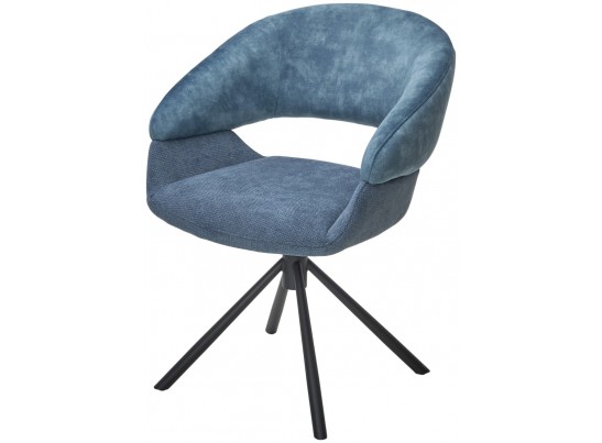 Стул EMBER 360 град. поворот. 7525-56 Синий, велюр/ ENJOY-315 Синий, ткань/ Черный, ®DISAUR в Набережных Челнах