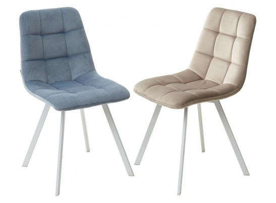 Стул CHILLI SQUARE G108-56 пудровый синий, велюр/ белый каркас в Набережных Челнах Стул CHILLI SQUARE G108-56 пудровый синий, велюр/ белый каркас в Набережных Челнах