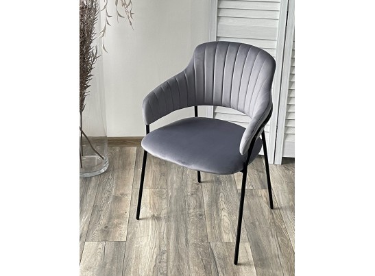 Стул ЛОТОС, цвет H-14 Серый, велюр / черный каркас в Набережных Челнах