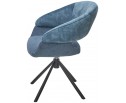Стул EMBER 360 град. поворот. 7525-56 Синий, велюр/ ENJOY-315 Синий, ткань/ Черный, ®DISAUR в Набережных Челнах