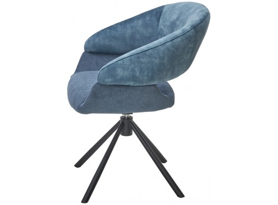Стул EMBER 360 град. поворот. 7525-56 Синий, велюр/ ENJOY-315 Синий, ткань/ Черный, ®DISAUR в Набережных Челнах