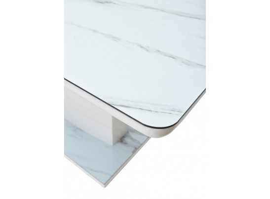 Стол ALTA 140 GREY-WHITE MARBLE/ WHITE глазурованное стекло в Набережных Челнах Стол ALTA 140 GREY-WHITE MARBLE/ WHITE глазурованное стекло в Набережных Челнах