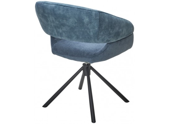 Стул EMBER 360 град. поворот. 7525-56 Синий, велюр/ ENJOY-315 Синий, ткань/ Черный, ®DISAUR в Набережных Челнах