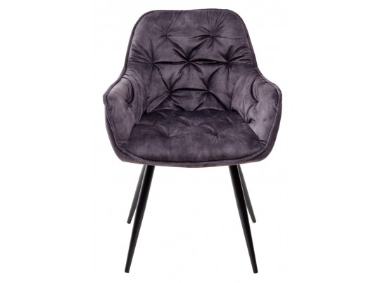 Стул MALTA 912-06 темно-серый, велюр/черный каркас в Набережных Челнах