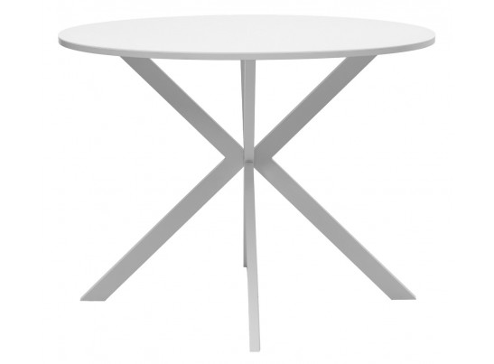 Стол ВЕГА D100 Белый, стекло/ белый каркас в Набережных Челнах