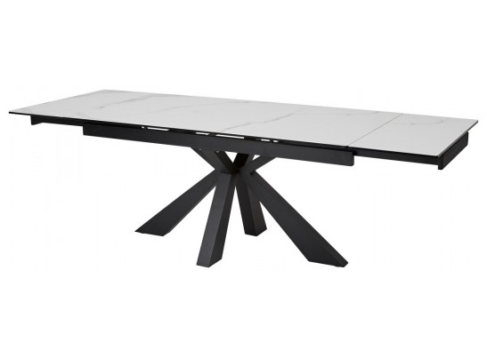 Стол ALEZIO 160 BIANCO TL-45 Белый мрамор матовый, испанская керамика/ черный каркас, ®DISAUR в Набережных Челнах